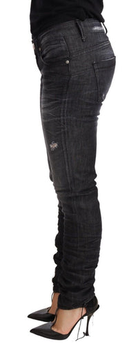 Thumbnail for Elegant Low Waist Skinny Black Denim