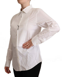 Thumbnail for Elegant White Cotton Collared Top