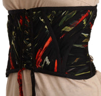 Thumbnail for Elegant Black Silk Corset Belt Top
