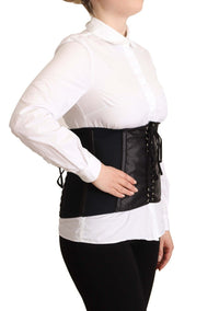 Thumbnail for Chic Black Corset Belt Top
