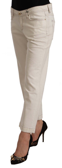 Thumbnail for Chic Off-White Cropped Jeans - Fashionista Must-Have