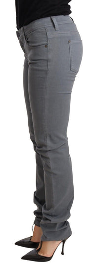 Thumbnail for Sleek Gray Low Waist Skinny Jeans