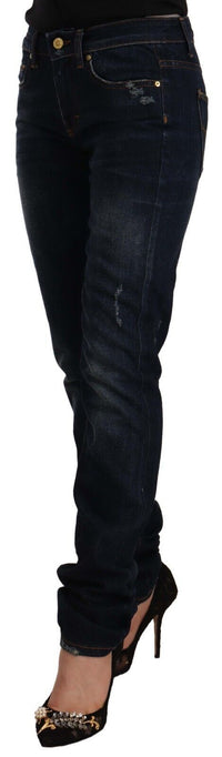 Thumbnail for Chic Mid-Waist Skinny Jeans in Dark Blue Wash