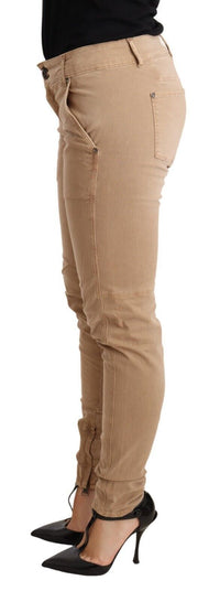 Thumbnail for Chic Low Waist Skinny Cotton Trousers