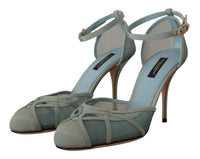 Thumbnail for Elegant Blue Mesh Ankle Strap Sandals