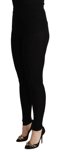 Thumbnail for Black Cashmere Stretch Waist Tights Pants