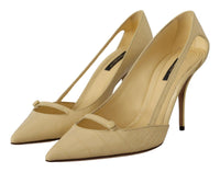 Thumbnail for Chic Pointed Toe Leather Pumps in Sunshine Yellow