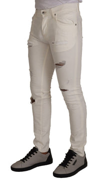 Thumbnail for Elegant White Skinny Denim Jeans