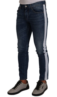 Thumbnail for Slim Fit Blue Washed Denim Jeans