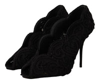 Thumbnail for Elegant Black Lace Stiletto Heels