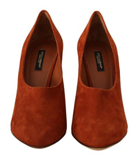 Thumbnail for Elegant Cognac Suede Pumps