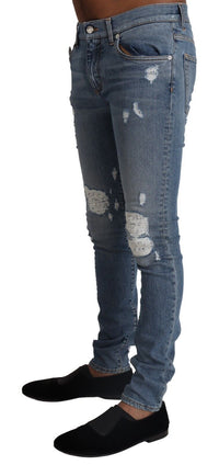 Thumbnail for Elegant Light Blue Skinny Denim Pants