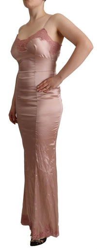 Thumbnail for Elegant Pink Lace Maxi Bodycon Dress