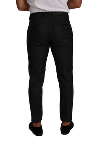 Thumbnail for Elegant Gray Check Slim Fit Trousers