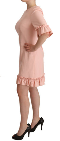 Thumbnail for Ruffled Sleeve Sheath Dress in Pink