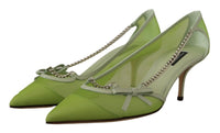 Thumbnail for Enchanting Green Mesh Chain Pumps