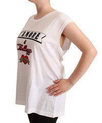 Thumbnail for Elegant White Motive Print Tank Top