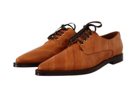 Thumbnail for Elegant Eel Leather Lace-Up Formal Flats