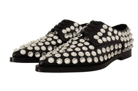 Thumbnail for Crystal-Embellished Leather Formal Flats