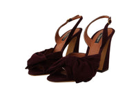 Thumbnail for Elegant Purple Suede Heels Sandals