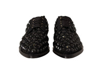 Thumbnail for Elegant Gros Grain Lace-Up Jeweled Flats