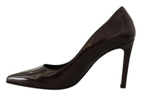 Thumbnail for Elegant Brown Leather Heels Pumps