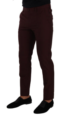 Thumbnail for Maroon Slim Fit Dress Pants