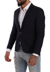 Thumbnail for Elegant Slim Fit Dark Blue Blazer