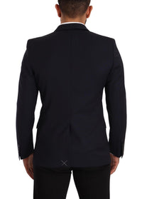 Thumbnail for Sleek Navy Martini Slim Fit Wool Blazer
