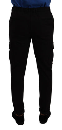 Thumbnail for Elegant Black Slim Fit Cargo Pants