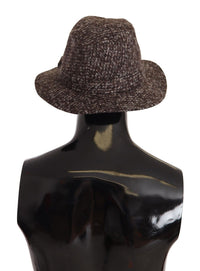 Thumbnail for Elegant Gray Tweed Wide Brim Hat