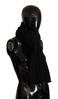 Thumbnail for Elegance Unleashed Black Wool Scarf
