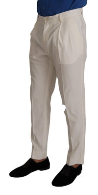 Thumbnail for Elegant Tapered Corduroy Pants in Off White