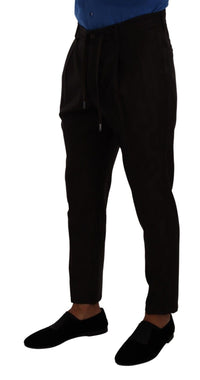 Thumbnail for Elegant Burgundy Wool Jogger Pants