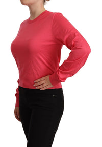 Thumbnail for Elegant Pink Silk Crewneck Sweater