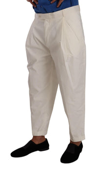 Thumbnail for Elegant White Cotton Stretch Dress Pants