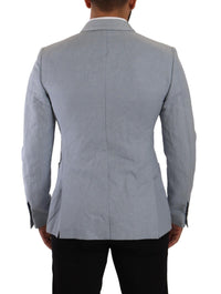 Thumbnail for Elegant Slim Fit Light Blue Double Breasted Blazer