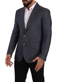 Thumbnail for Elegant Slim Fit Two-Button Blue Blazer