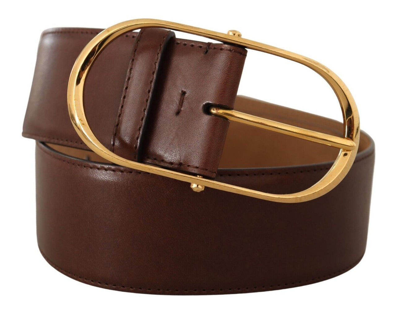 Elegant Oval Buckle Leather Belt