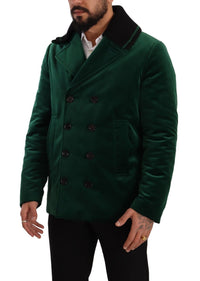 Thumbnail for Elegant Velvet Double Breasted Overcoat