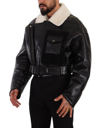 Thumbnail for Elegant Shearling Biker Jacket