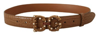 Thumbnail for Elegant Croco Leather Amore Belt with Pearls
