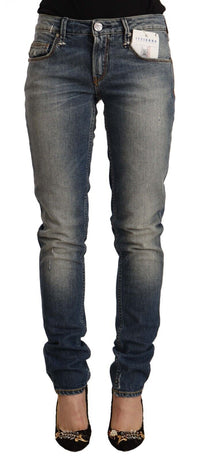 Thumbnail for Blue Washed Skinny Cotton Blend Jeans