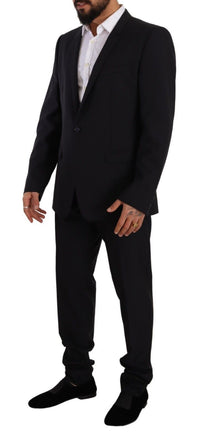 Thumbnail for Elegant Navy Slim Fit Wool Silk Two-Piece Suit