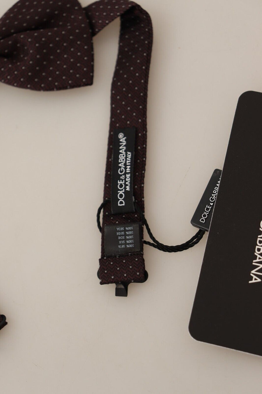 Elegant Brown Dot Pattern Silk Bow Tie