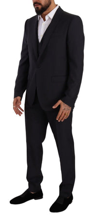 Thumbnail for Elegant Navy Blue Wool Silk Men's Martini Suit