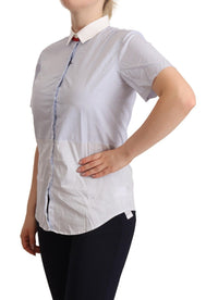 Thumbnail for Chic Light Blue Polished Cotton Polo Top