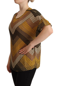 Thumbnail for Chic Multicolor Striped Short Sleeve Blouse