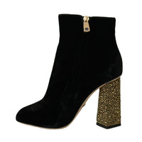 Thumbnail for Elegant Velvet Ankle Boots with Crystal Heels