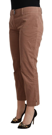 Thumbnail for Brown Cotton Tapered Cropped Pants